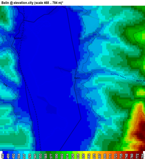 Belin elevation map