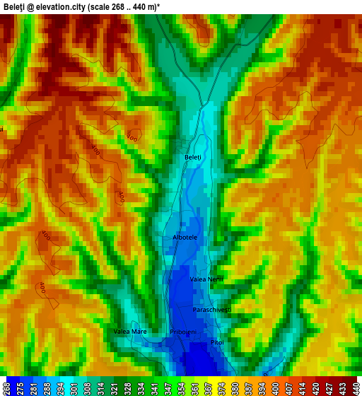 Beleţi elevation map