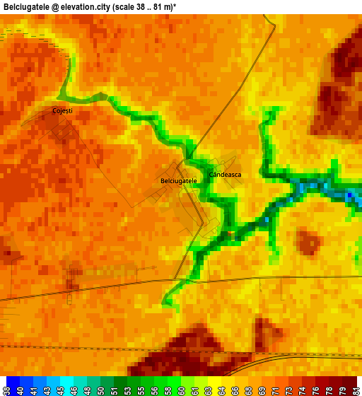 Belciugatele elevation map