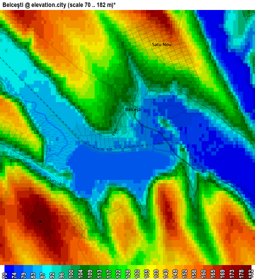 Belceşti elevation map