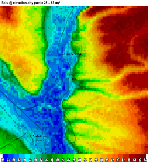 Beiu elevation map