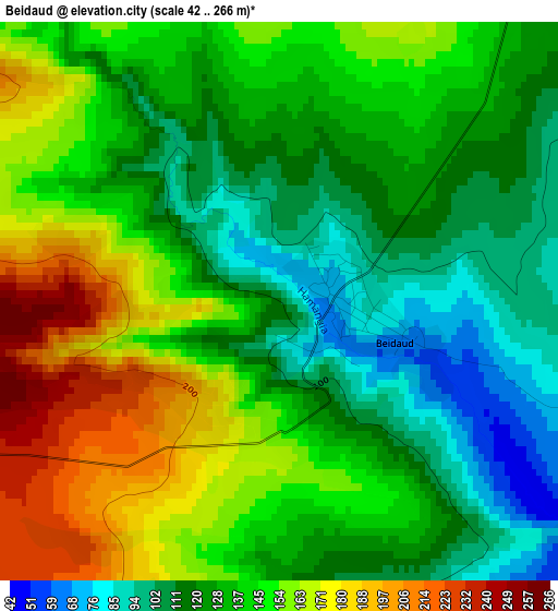 Beidaud elevation map