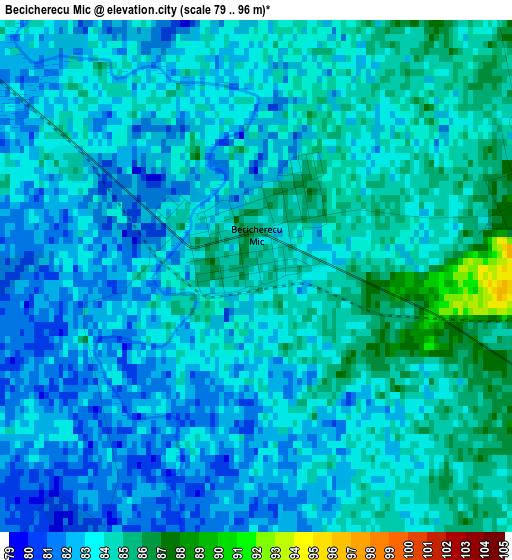 Becicherecu Mic elevation map