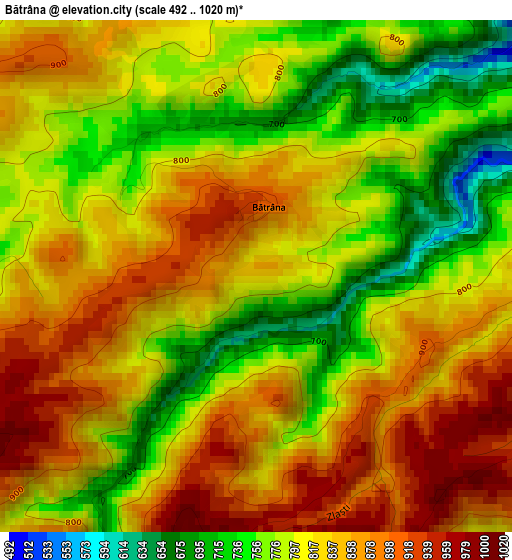 Bătrâna elevation map