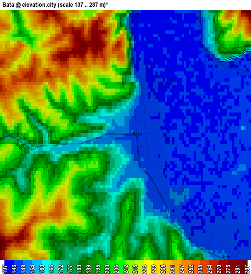 Bata elevation map