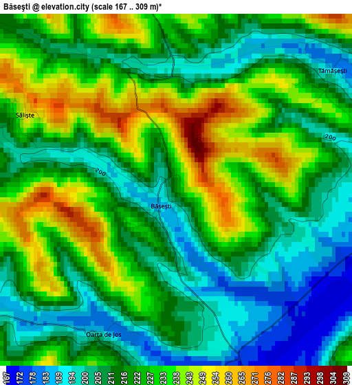 Băseşti elevation map