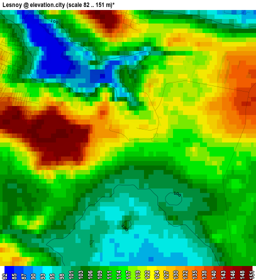 Lesnoy elevation map