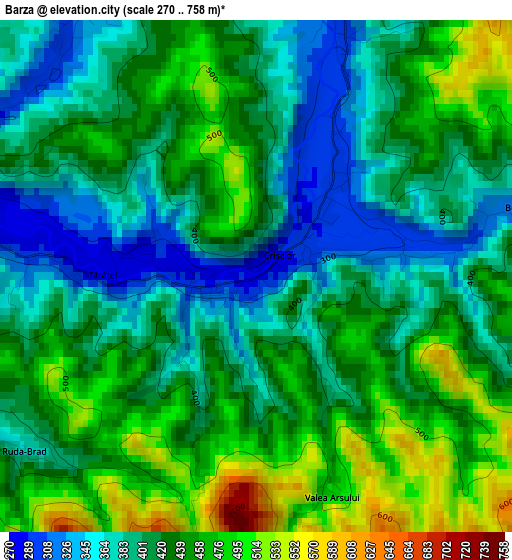 Barza elevation map