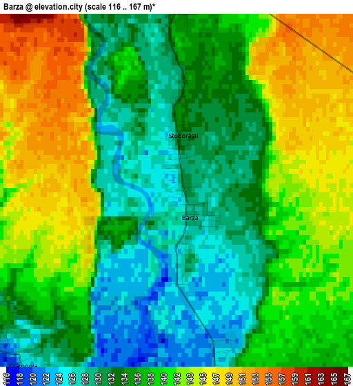 Barza elevation map