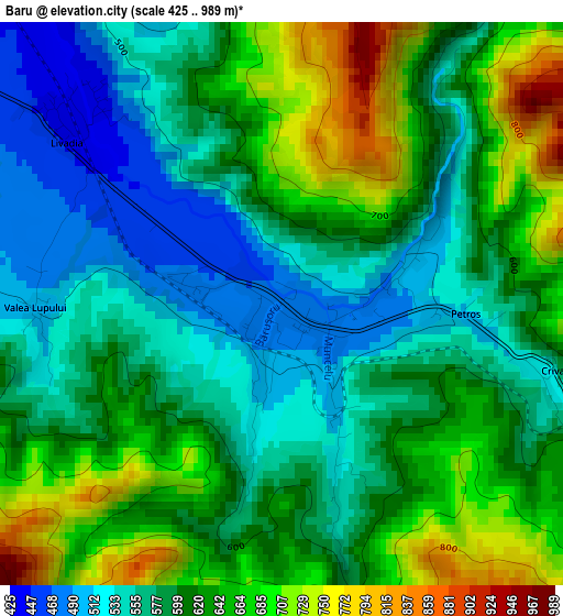 Baru elevation map