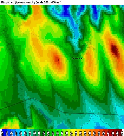 Bârgăuani elevation map