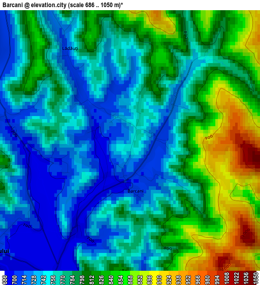 Barcani elevation map