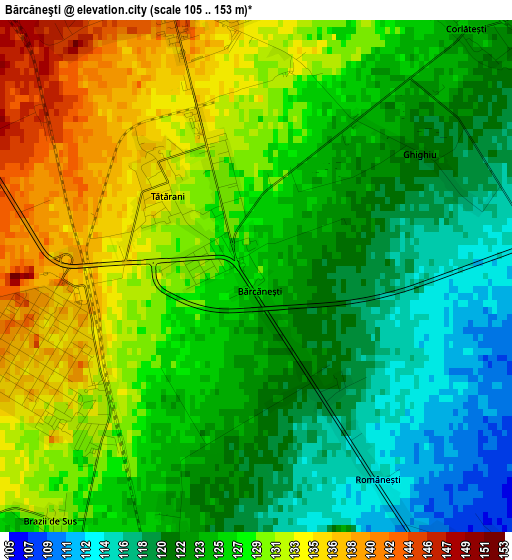 Bărcăneşti elevation map