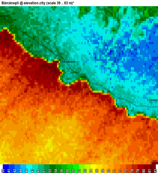 Bărcăneşti elevation map