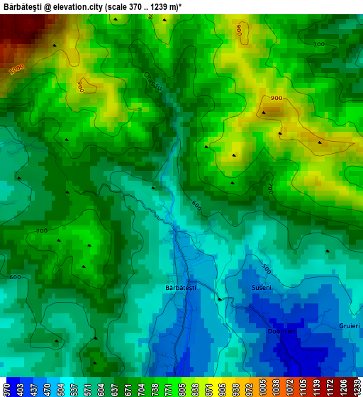 Bărbăteşti elevation map