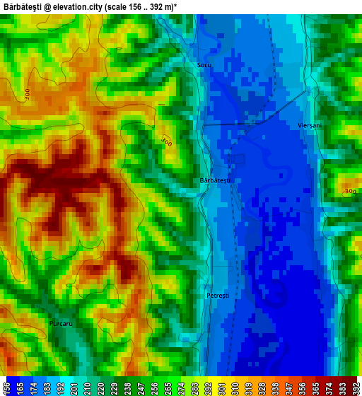 Bărbăteşti elevation map