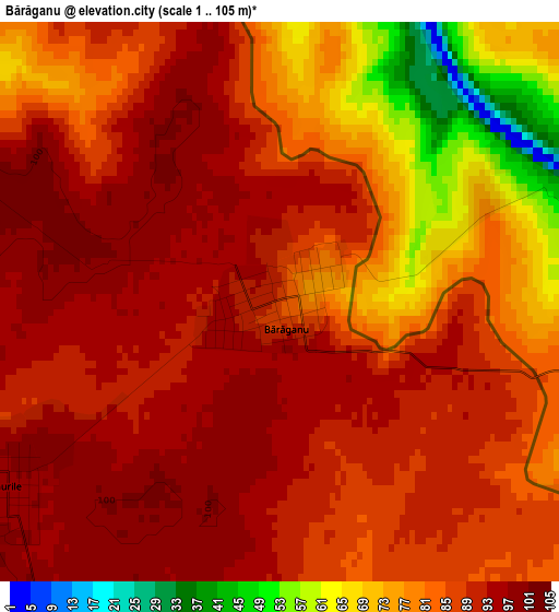 Bărăganu elevation map