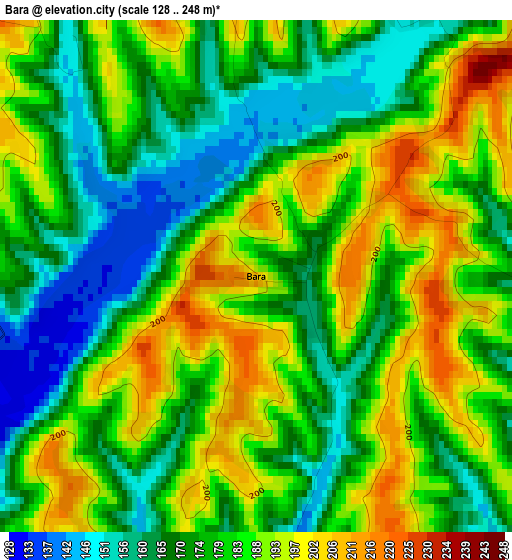 Bara elevation map