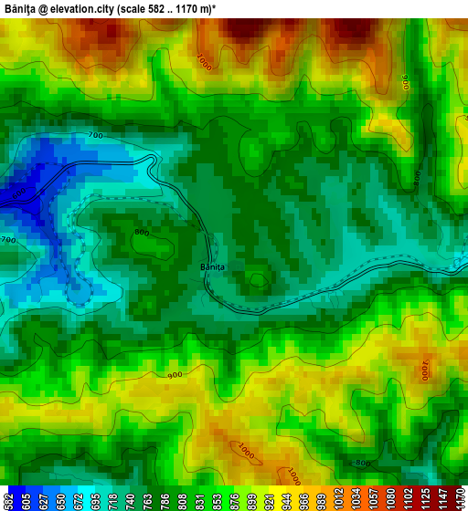 Băniţa elevation map