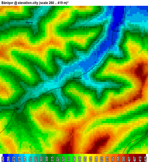 Bănişor elevation map