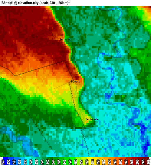 Bănești elevation map