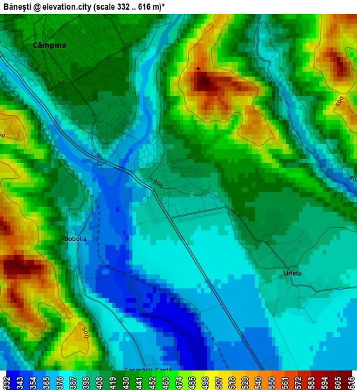 Băneşti elevation map