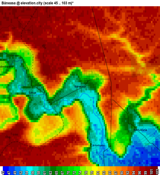 Băneasa elevation map