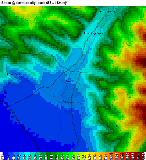 Bancu elevation map