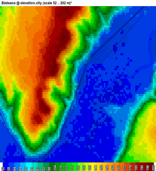 Bădeana elevation map