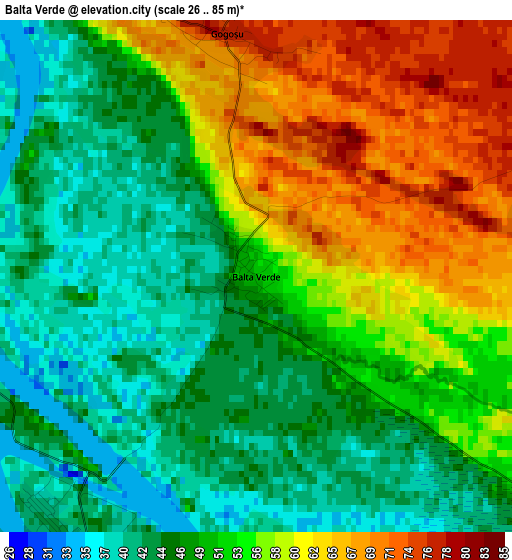 Balta Verde elevation map