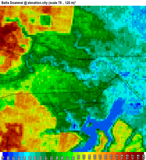 Balta Doamnei elevation map