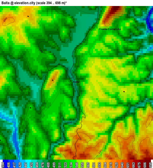 Balta elevation map