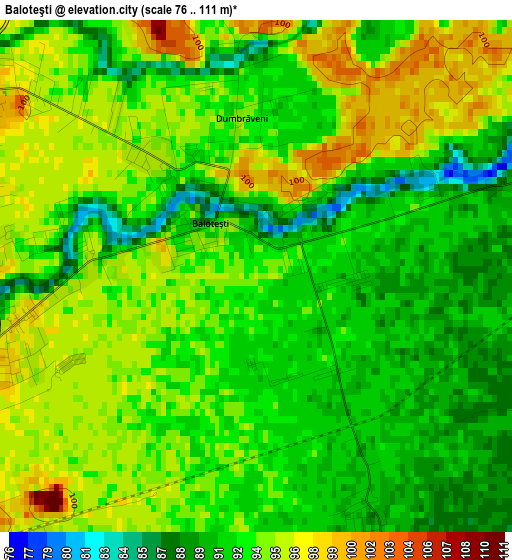 Baloteşti elevation map