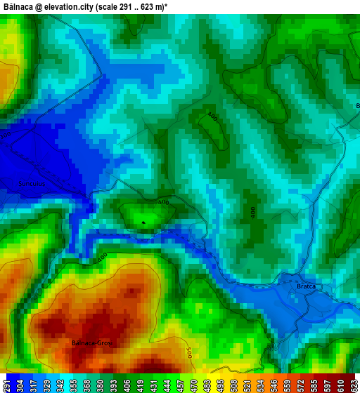 Bălnaca elevation map