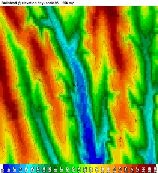 Balintești elevation map