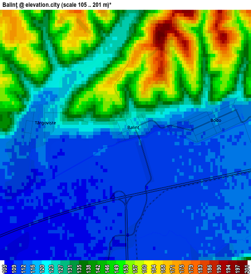 Balinţ elevation map