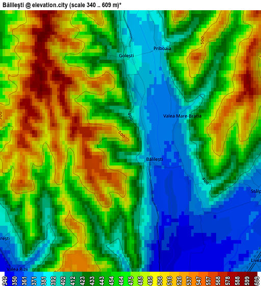 Bălileşti elevation map