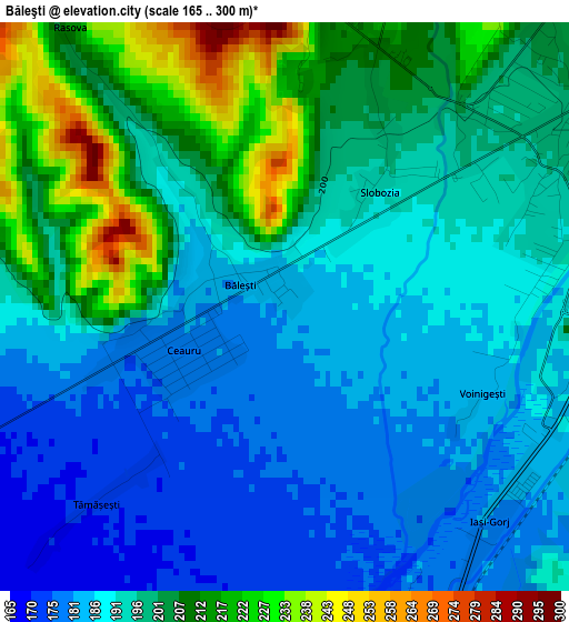 Băleşti elevation map