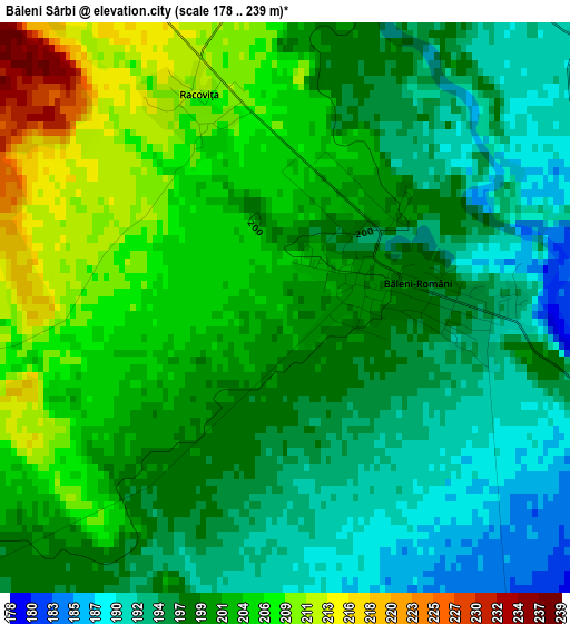 Băleni Sârbi elevation map