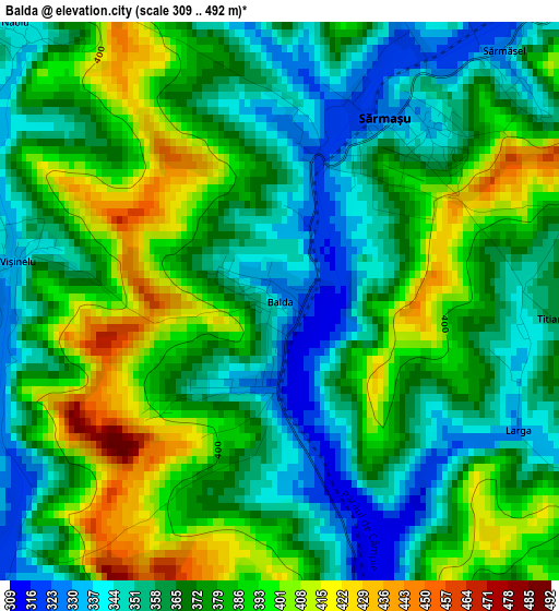 Balda elevation map