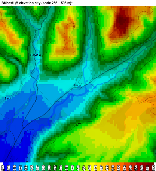 Bălcești elevation map