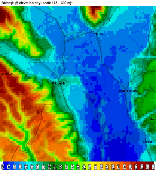 Bălceşti elevation map