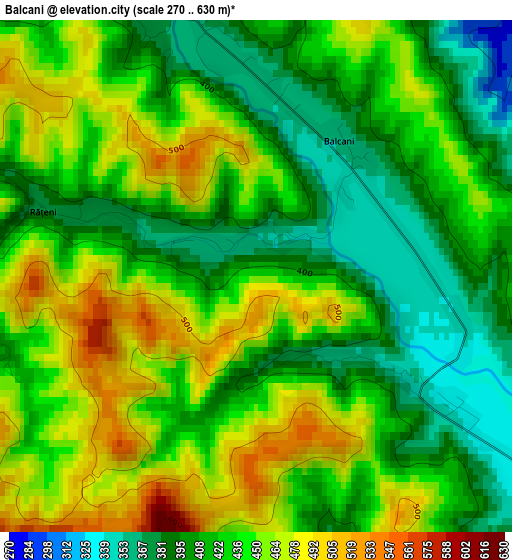 Balcani elevation map