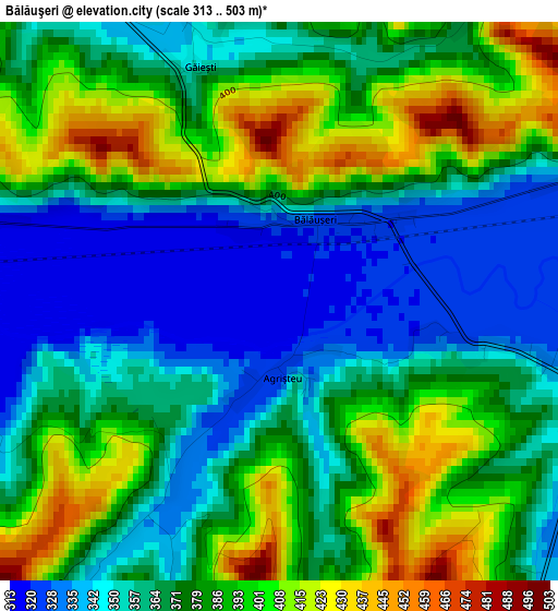 Bălăuşeri elevation map