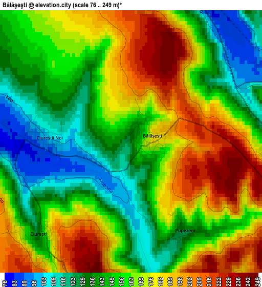 Bălăşeşti elevation map