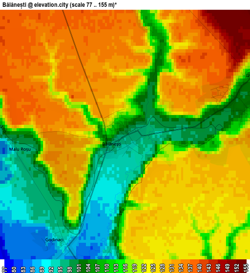 Bălănești elevation map