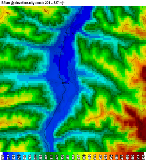 Bălan elevation map