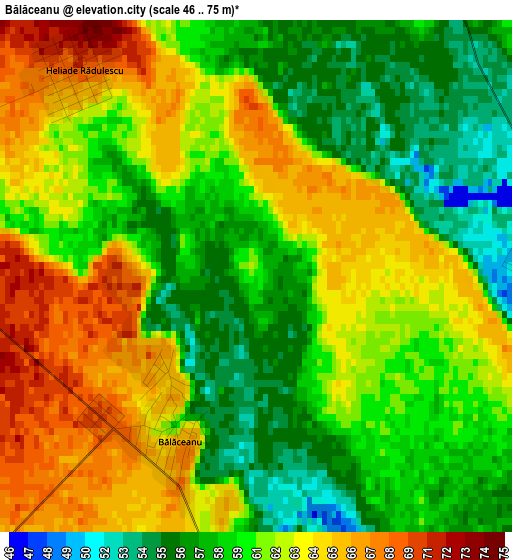 Bălăceanu elevation map