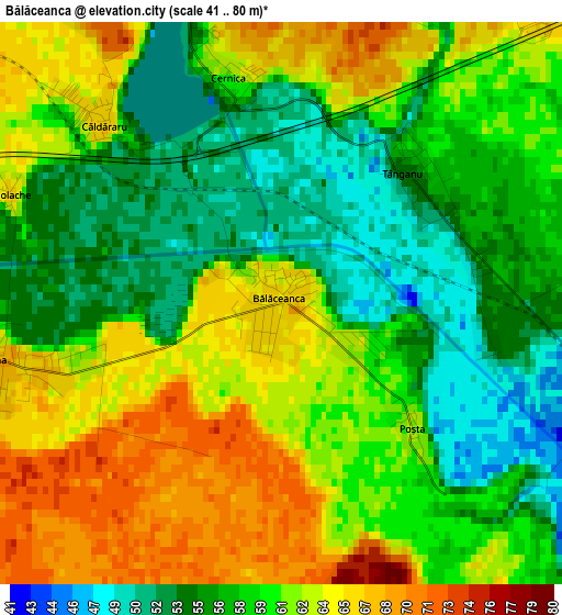 Bălăceanca elevation map