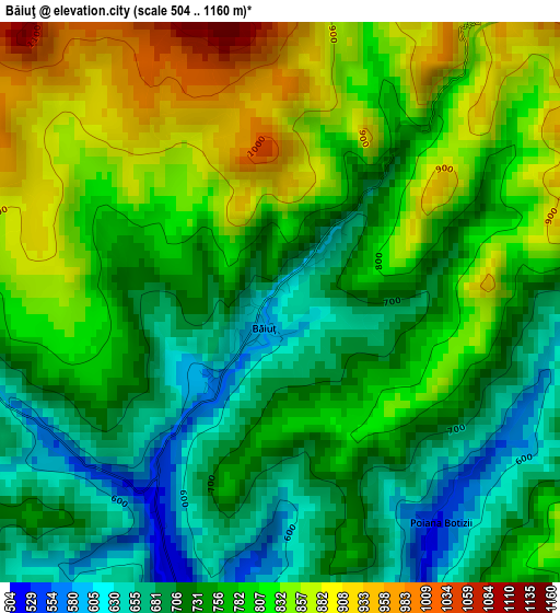 Băiuţ elevation map